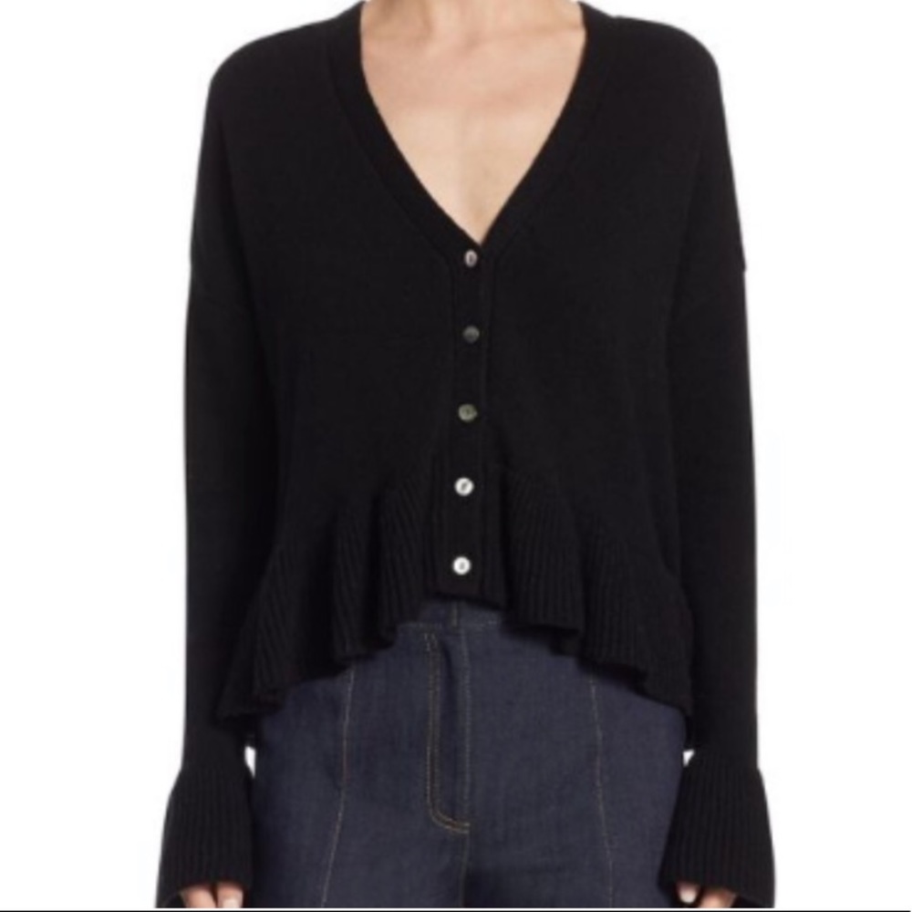 Cinq a sept Noa cardigan with ruffle size small